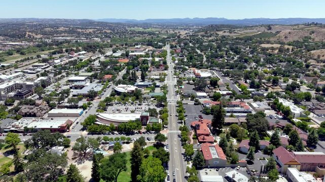 aerial pullout over paso robles california
