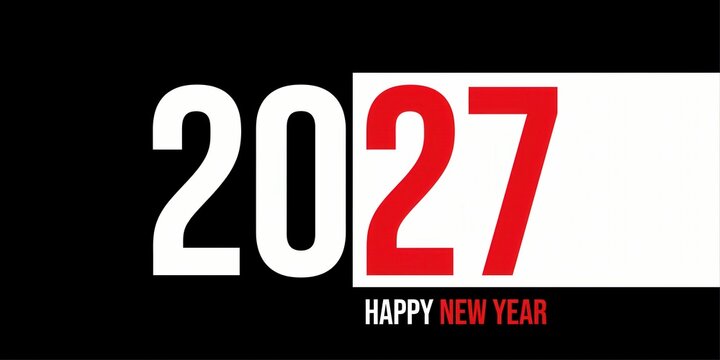 2027 happy new year greeting card design