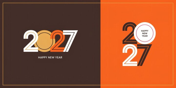 2027 happy new year creative typography design