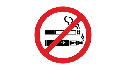 No Smoking and Vaping Sign Vector Icon on Transparent Background © Stark Strokes