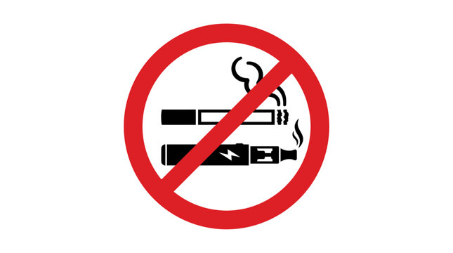 No Smoking and Vaping Sign Vector Icon on Transparent Background