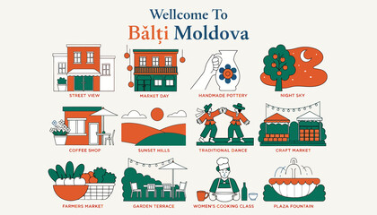 Fototapeta premium Welcome to Balti Moldova: A Collage of Local Life and Culture