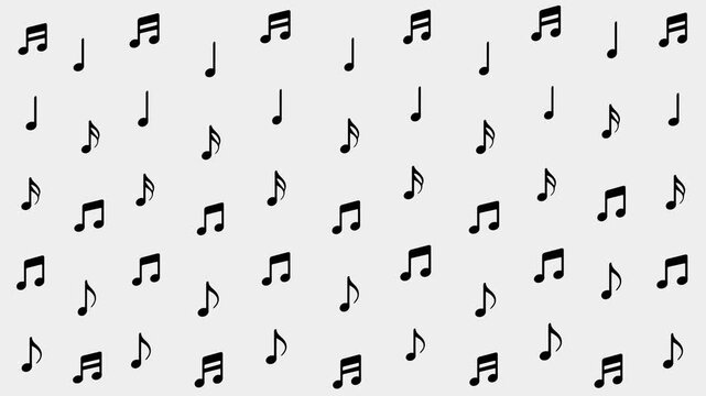 Simple animation with a musical note background, Motion Icon Note Music
