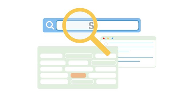 2D Animated Loop Search Bar Keyword and SEO Discovery 4K