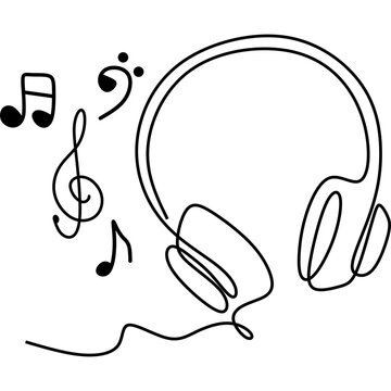 Music Headphones Doodle Collection