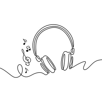 Music Headphones Doodle Collection