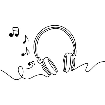 Music Headphones Doodle Collection