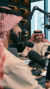 Radio Talk Show Hosts in Studio