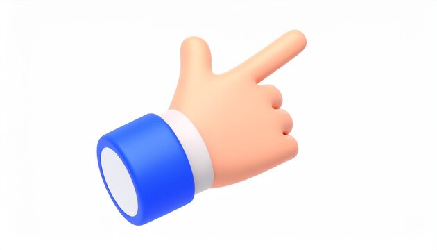 3D Hand Gesture Pointing Direction Icon