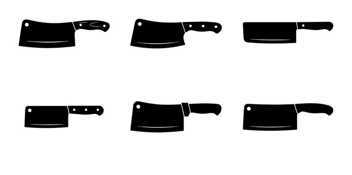70 Butcher Knife Collection, Meat Cleaver Icons, Kitchen Utensil Set, Professional Cooking Tools, Food Preparation Vector Graphics 100