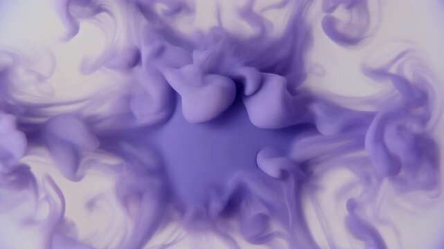Deep violet color diffuses beneath translucent pale surface, spreading outward in organic waves against soft ivory with delicate artistic texture, gentle motion, and minimalist composition.