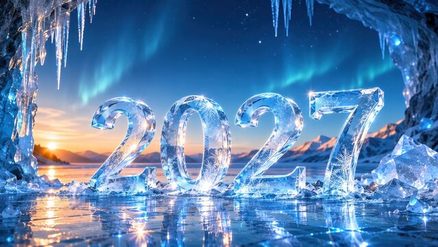 Ice 2027 numbers at sunrise in an arctic landscape