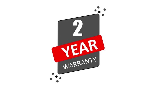 2 year warranty badge animation, guarantee label for e-commerce and product marketing assurance