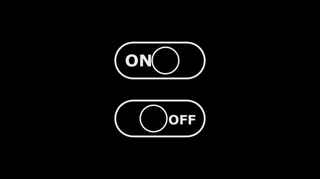 Minimalist on off toggle switch animation, digital ui interface button