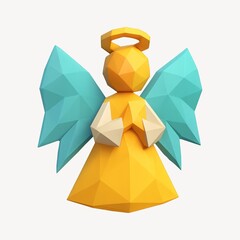 Obraz premium Colorful geometric angel sculpture