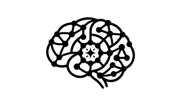 Cerebral Intelligence Neural Connections Brain Psychology Science Icon Vector Design