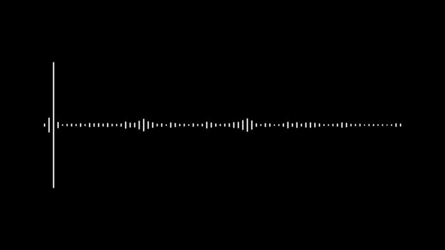 White digital audio waveform animation with sound spectrum visualizer glowing frequency lines minimalist music equalizer transparent alpha channel background, voice recorder effect and. 4K loop