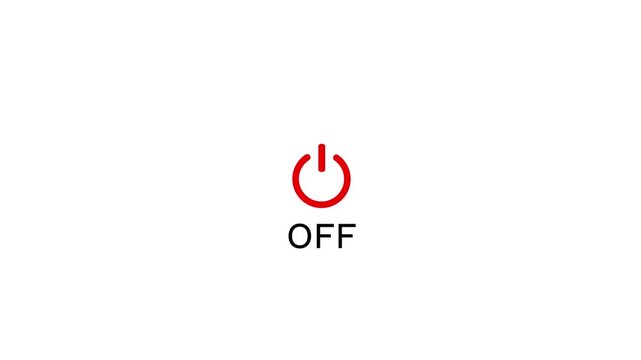 Power button icon animation. Switch start up turns off button animation. Power reset button sign animation.