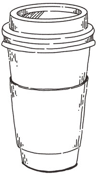 hand drawn coffee paper cup