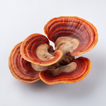 Dry Reishi Mushroom Ganoderma Lucidum Isolated
