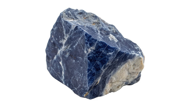 Natural raw blue celestite crystal mineral stone rock specimen isolated on transparent background