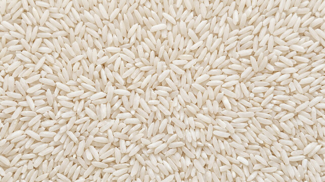 Close up view of uncooked white rice grains with a few reddish specks