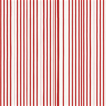 Seamless fine red pinstripe pattern with closely spaced vertical lines on white background creating clean and vibrant design