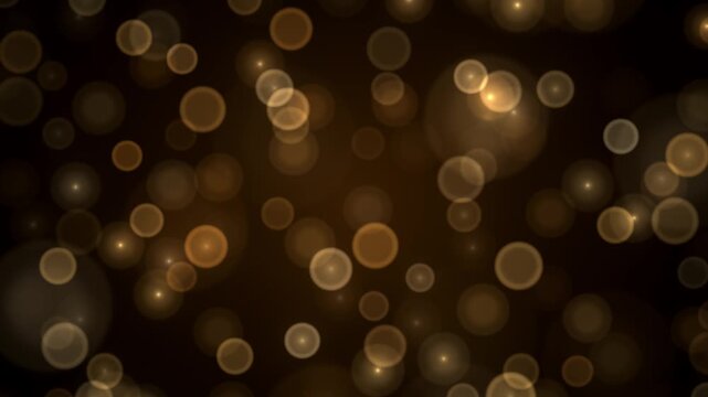 Drifting warm golden bokeh particles and glowing sparks in a seamless 4K looping animation for luxury celebration events, holiday videos, and award ceremony stage backdrops