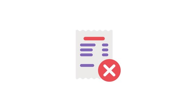 Animated digital document icon with coral and purple lines for data visualization on white