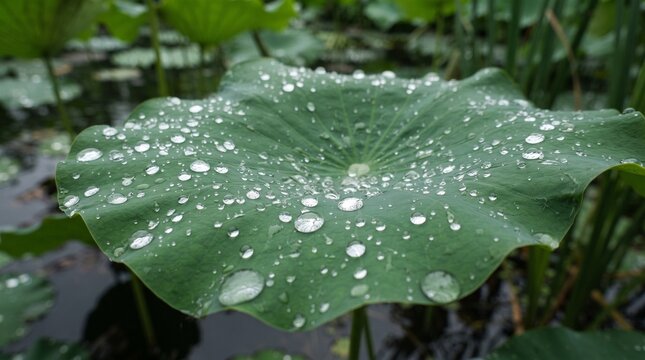 water drops on a leaf