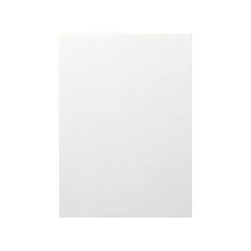 Blank vertical rectangular sheet of white paper isolated on transparent background
