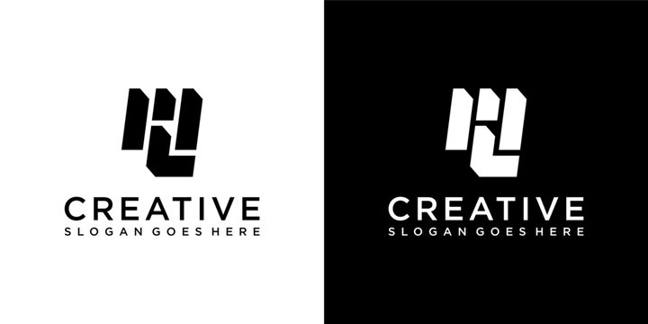 ML or LM initial letter logo design vector