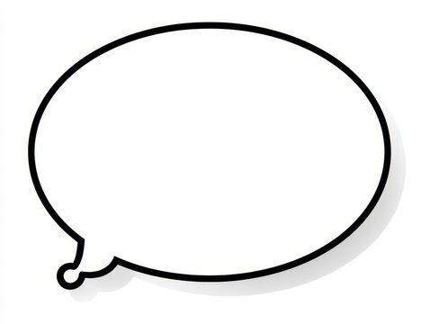 Empty speech bubble with a comic book style tail isolated on white background
