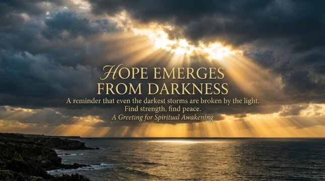 Hope Emerges From Darkness Spiritual Ocean Poster