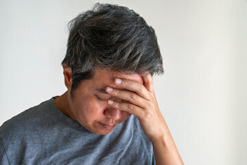Fototapeta premium Depression mental health and burnout symptoms showing therapy and recovery concept for medical diagnosis illustration.