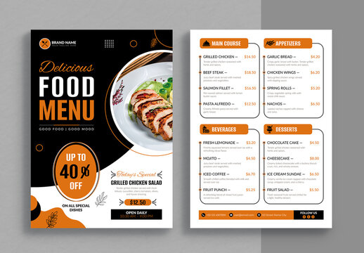 Food Menu Template Layout
