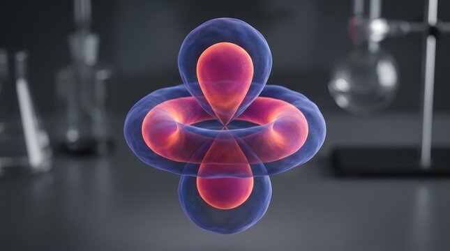 Atomic orbital structure scientific visualization abstract glowing energy