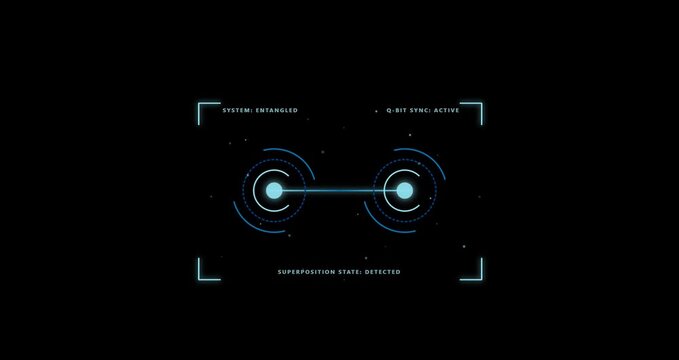Quantum entanglement HUD interface display background