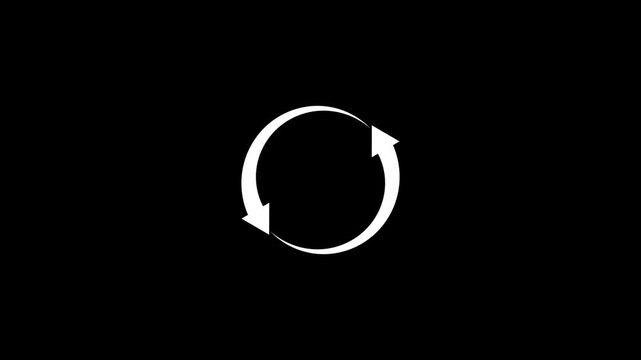 Rotating Circular Arrows Loading Icon Motion Graphics Animation on White Background
