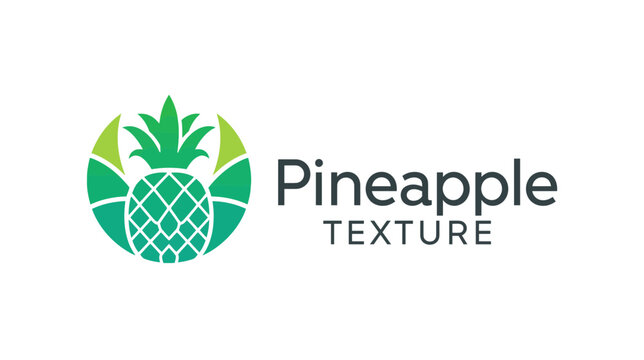 Green pineapple texture logo for food branding.