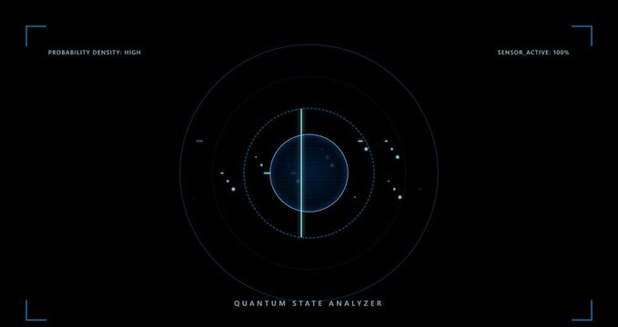 Quantum State Analyzer HUD Interface Animation for Science Research