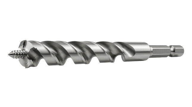 Auger Drill Bit Displayed in Studio Lighting