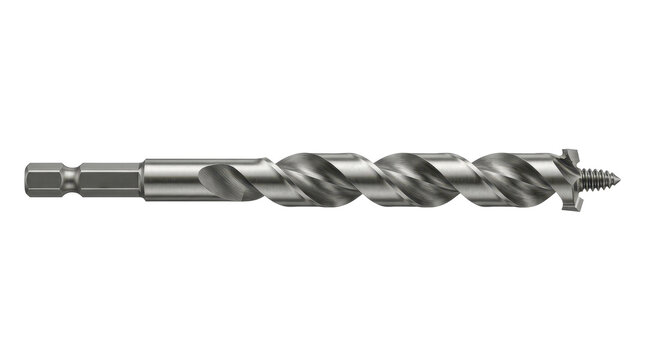 Auger Drill Bit in Perspective View on White
