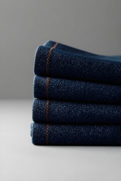 stack of jeans isolated background