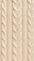 Naklejka premium Cozy beige cable knit texture mobile wallpaper