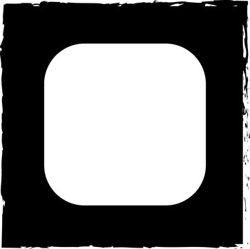 Square brush frames with rounded square border layout