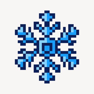 Pixelated blue snowflake design