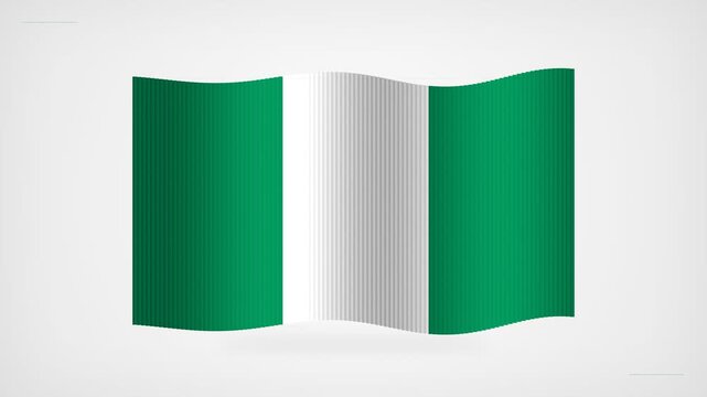 Nigerian national flag waving against white background