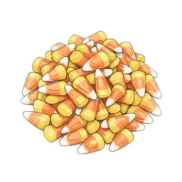 Halloween candy corn pile for holiday celebration designs and autumn party supplies