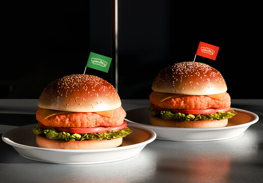 Burger Flag Mockup
